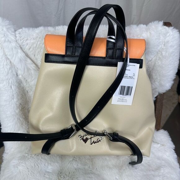 NEW Braccialini TUA Eyes backpack beige eco leather style B11314 made in Italy main image 8